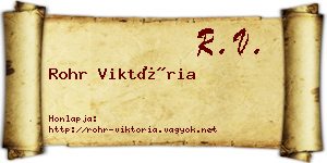 Rohr Viktória névjegykártya